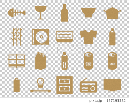 Set of recycling illustrations A_Cork pattern 127195382