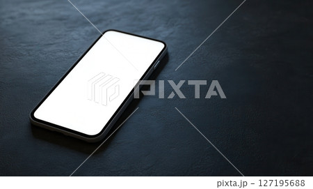white smartphone mockups with glowing screens on dark backgrounds, ideal for tech and design projects. 127195688
