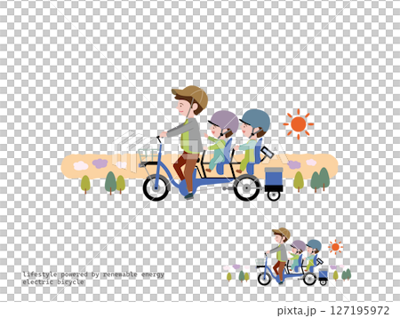 Three-seater electric bike outing: evening 127195972