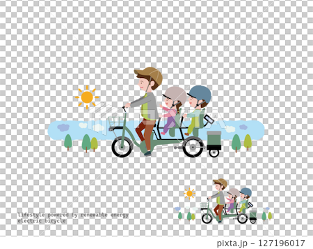 三人座電動自行車出遊：白天 127196017