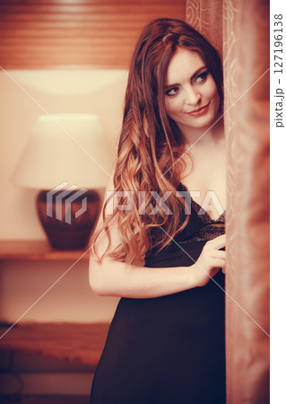 Portrait of sexy sensual young woman in lingerie. Portrait of sexy sensual young woman in lingerie. 127196138