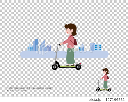 電動キックボードでお出かけ：街 127196281