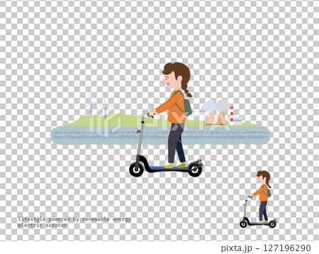 Going out on an electric scooter: The beach 127196290