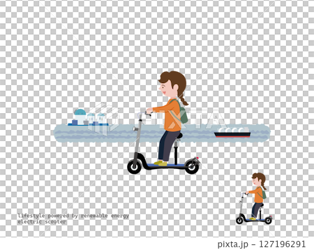 騎電動滑板車出遊：海灘 127196291