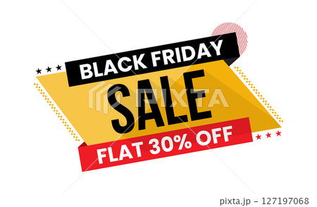 Black Friday Flat 50% Off Vector Graphic with Gift Bow 127197068