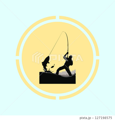 fishing person icon vectors illustration 127198575