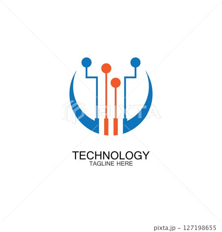 circuit technology logo vector template-vector 127198655