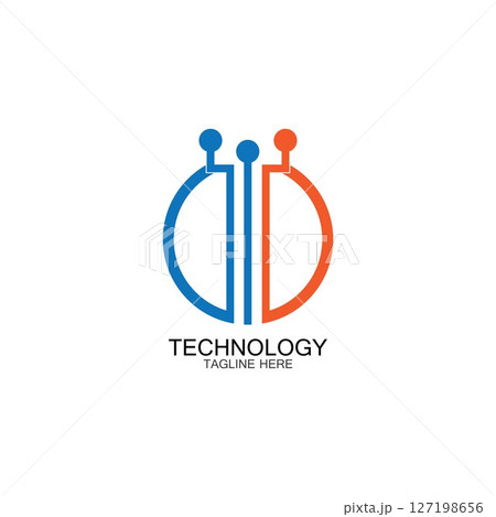 circuit technology logo vector template-vector circuit technology logo vector template-vector 127198656