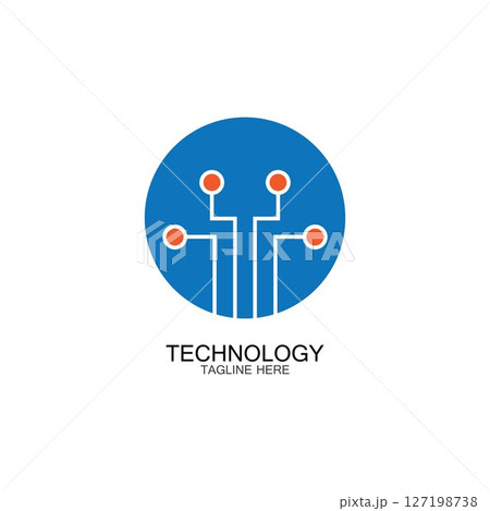 circuit technology logo vector template-vector 127198738