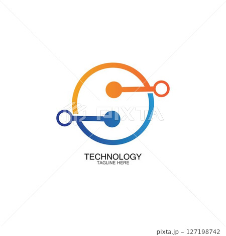 circuit technology logo vector template-vector 127198742