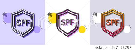 Spf protection line icon. Halftone dotted...のイラスト素材 [127198797] - PIXTA