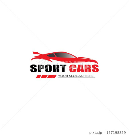 sport car logo template design vector - Vector 127198829
