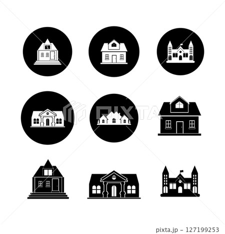icon set of simple house design 127199253