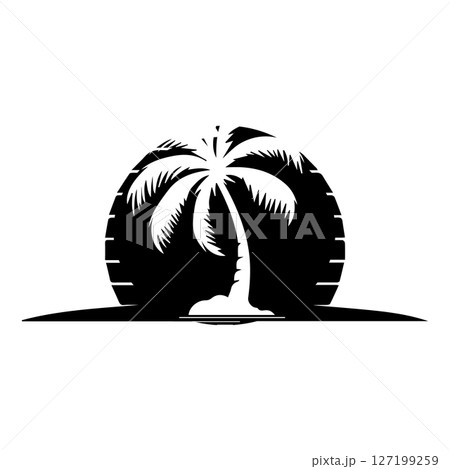 weather palm trees at night 127199259
