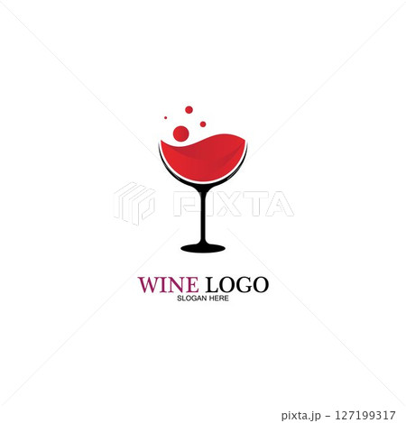 Wine logo design template.vector illustration of icon-vector Wine logo design template.vector illustration of icon-vector 127199317