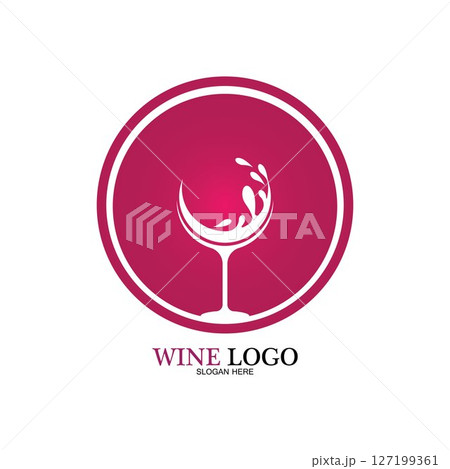 Wine logo design template.vector illustration of icon-vector Wine logo design template.vector illustration of icon-vector 127199361