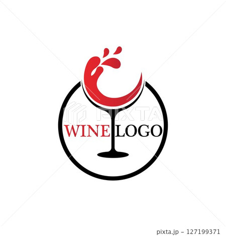 Wine logo design template.vector illustration of icon-vector 127199371