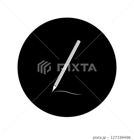 pencil icon, black and white background 127199496