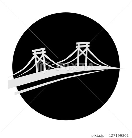 icon illustration of a pedestrian bridge icon illustration of a pedestrian bridge 127199801