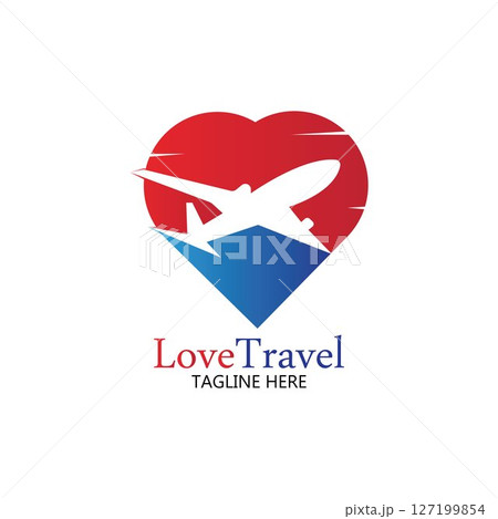 Love Travel logo vector icon design template 127199854