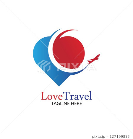 Love Travel logo vector icon design template Love Travel logo vector icon design template 127199855