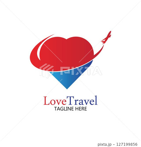 Love Travel logo vector icon design template 127199856