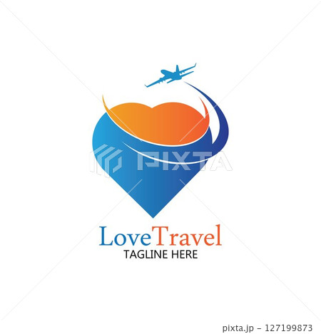 Love Travel logo vector icon design template 127199873