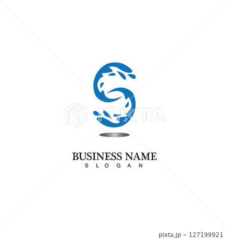 S letter water splash logo design template 127199921