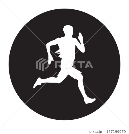 image of a person racing, icon illustration image of a person racing, icon illustration 127199970