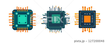Microchip Technology: CPU, Processor, Semiconductor Illustration 127200048