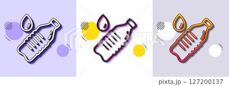 Water bottle line icon. Halftone dotted pattern. Gradient icon with grain shadow. Clean aqua drink sign. Liquid symbol. Line water bottle icon. Various designs. Vector Water bottle line icon. Halftone dotted pattern. Gradient icon with grain shadow. Clean aqua drink sign. Liquid symbol. Line water bottle icon. Various designs. Vector 127200137