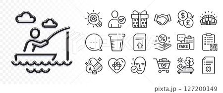 Pets care, Upload file and Lounger line icons for web app. Glare of light effect. Message icon. Pack of Fake document, Health skin, Remove purchase pictogram icons. Vector Pets care, Upload file and Lounger line icons for web app. Glare of light effect. Message icon. Pack of Fake document, Health skin, Remove purchase pictogram icons. Vector 127200149