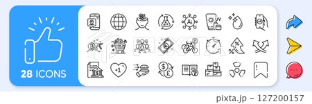 Chemical hazard, Pin marker and Food delivery line icons. Interest rate, AI generate, Inflation icons. Pack of Sunscreen, Bitcoin mining, Water drop icon. Vector Chemical hazard, Pin marker and Food delivery line icons. Interest rate, AI generate, Inflation icons. Pack of Sunscreen, Bitcoin mining, Water drop icon. Vector 127200157
