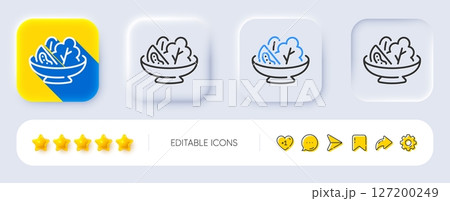 Salad line icon. Neumorphic, Flat shadow, 3d...のイラスト素材 [127200249] - PIXTA