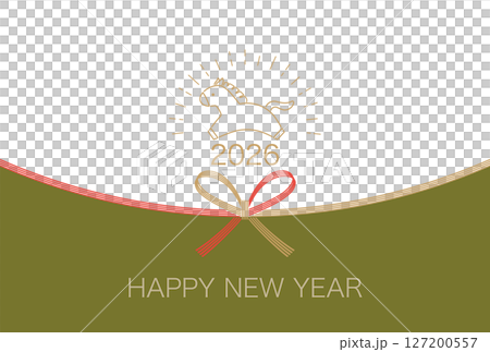 2026 Year of the Horse Yokocho Greeting Card Template 127200557