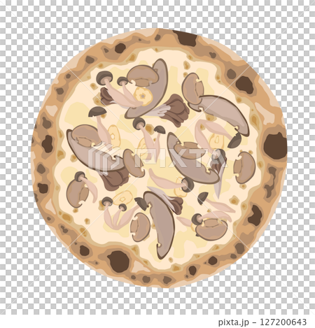 焼いたキノコのピザのイラスト 焼いたキノコのピザのイラスト 127200643
