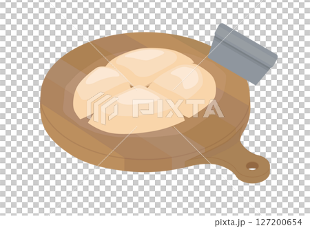 Illustration of cutting dough on a cutting board Illustration of cutting dough on a cutting board 127200654