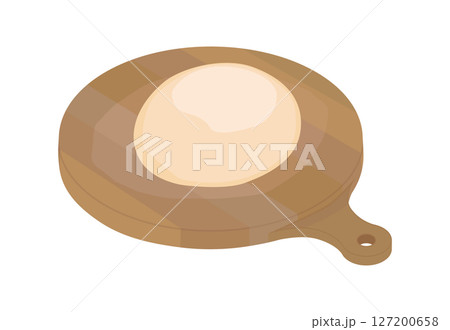 まな板の上で生地を切り分けるイラスト まな板の上で生地を切り分けるイラスト 127200658