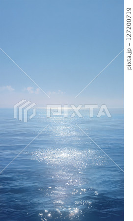 太陽光がきらめく穏やかな海 127200719