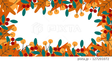 Autumn leaves Template for Seasonal Holidays Thematic Text Rectangular Frame border Copy space fond Autumn leaves Template for Seasonal Holidays Thematic Text Rectangular Frame border Copy space fond 127201072