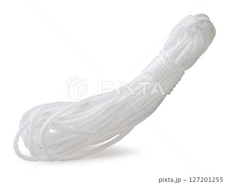 Nylon rope close-up on a white. Isolated 127201255