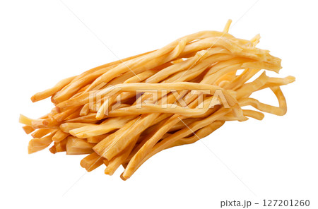 Pile of smoked cheese close-up on a white background. Chechel cheese isolated Pile of smoked cheese close-up on a white background. Chechel cheese isolated 127201260