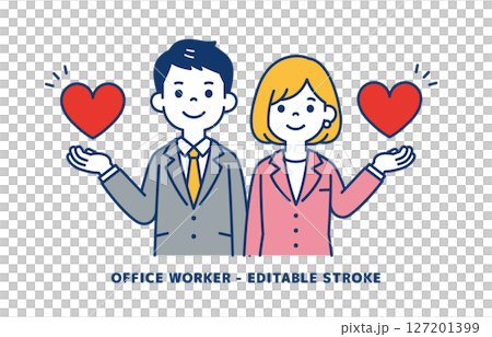 Vector illustration material of businessman for welfare and social contribution image_Men and women set 127201399