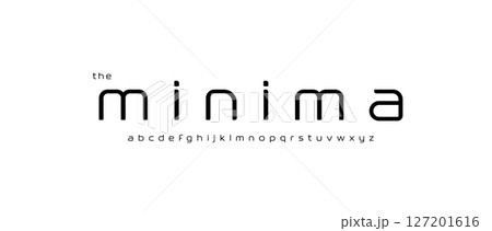 Minimal logo alphabet, futuristic sans serif letters, clean geometric font for sleek branding, modern startup identity, contemporary UI typography, modern typographic design. Vector typeset. 127201616