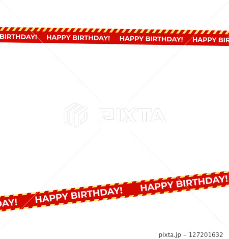 Happy Birthday Frame Tape Vector, Red Striped Ribbon Border Isolated on Transparent Background. Perfect for invitations, event branding, banners. Isolated Vector Illustration Happy Birthday Frame Tape Vector, Red Striped Ribbon Border Isolated on Transparent Background. Perfect for invitations, event branding, banners. Isolated Vector Illustration 127201632
