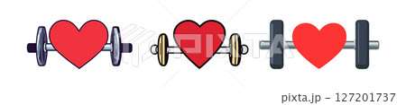 Heart and Dumbbell Clipart: Fitness and Heart Health Graphics 127201737