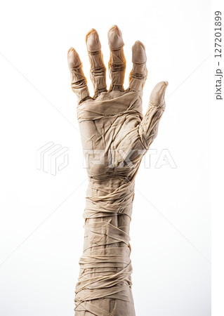 Mummy arm isolated on white background. Generative Ai 127201899