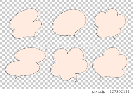 用虛線製作的簡單可愛的對話泡泡套裝 - 粉紅色 用虛線製作的簡單可愛的對話泡泡套裝 - 粉紅色 127202151