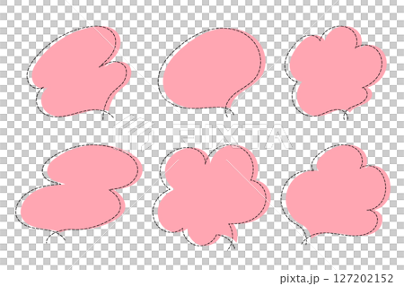 用虛線製作的簡單可愛的對話泡泡套裝 - 粉紅色 127202152