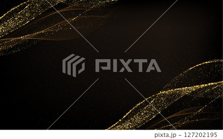 Abstract shiny color gold wave design element Abstract shiny color gold wave design element 127202195